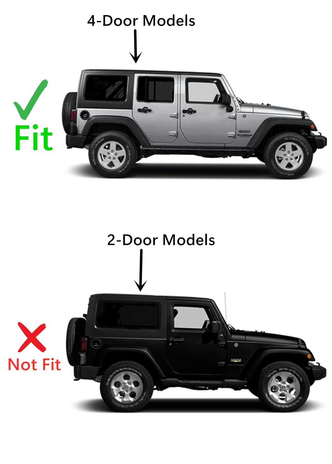 Passenger Right Side Rear Quarter Window Quarter Glass Compatible with Jeep Wrangler 2011-2017 4 Door Models / Wrangler JK 2018 4 Door Models
