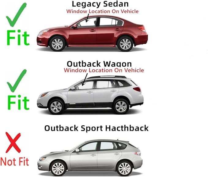 Driver Left Side Front Door Window Door Glass Compatible with Subaru Legacy 4 Door Sedan / Outback 4 Door Wagon 2010-2014 Models