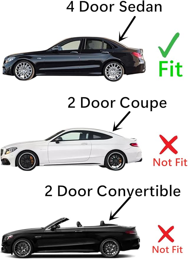 Heated Rear Back Window Back Glass Compatible with Mercedes Benz C300 C43AMG C63AMG C65AMG 4 Door Sedan 2015-2021 Models