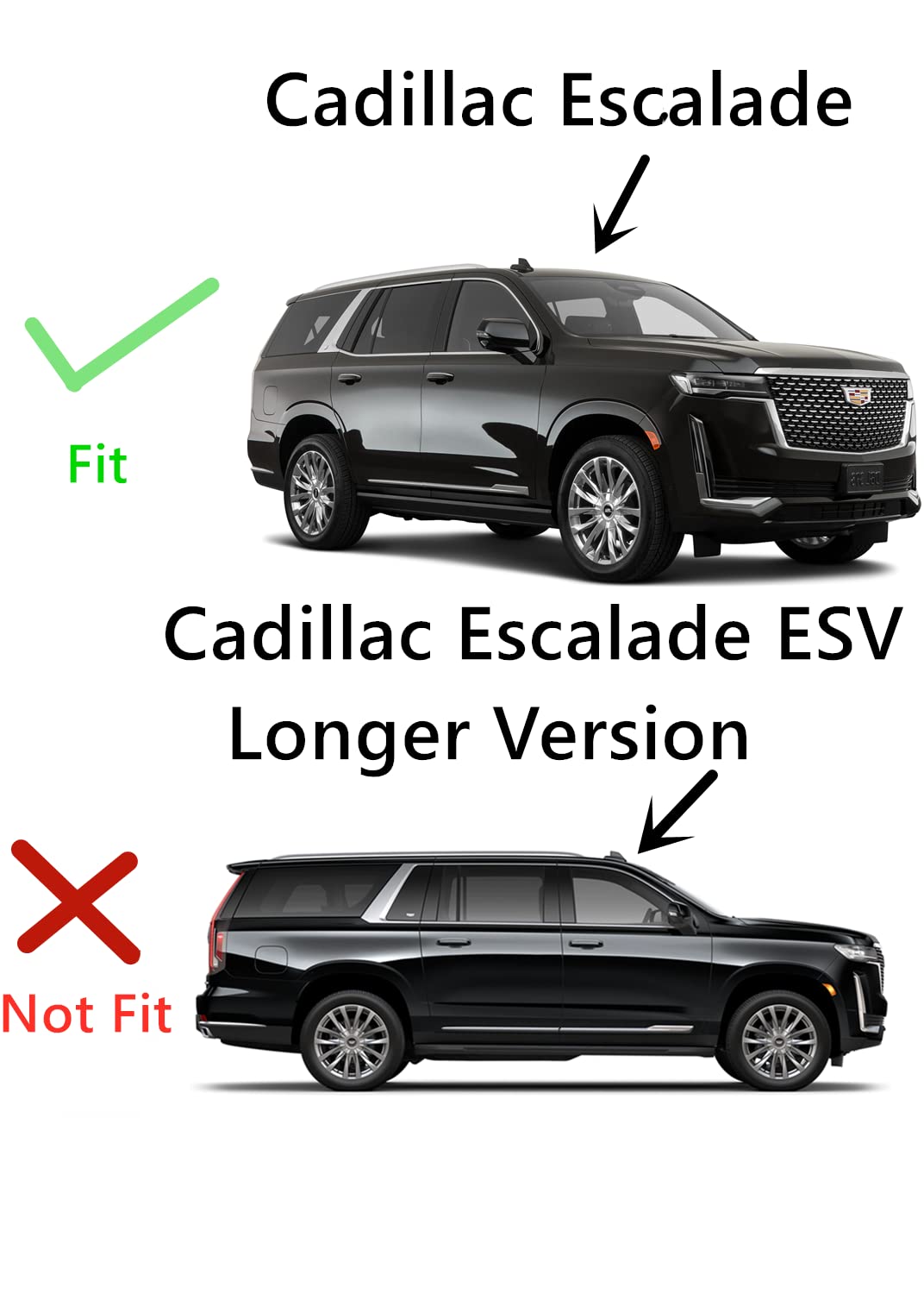 Tempered Passenger Right Side Rear Door Window Door Glass Compatible with Cadillac Escalade 2021-2025 Models (Not For Escalade ESV)