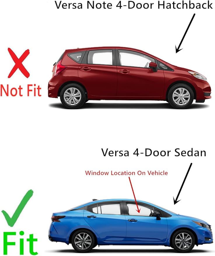 Passenger Right Side Front Door Window Door Glass Compatible with Nissan Versa 4 Door Sedan 2012-2019 Models