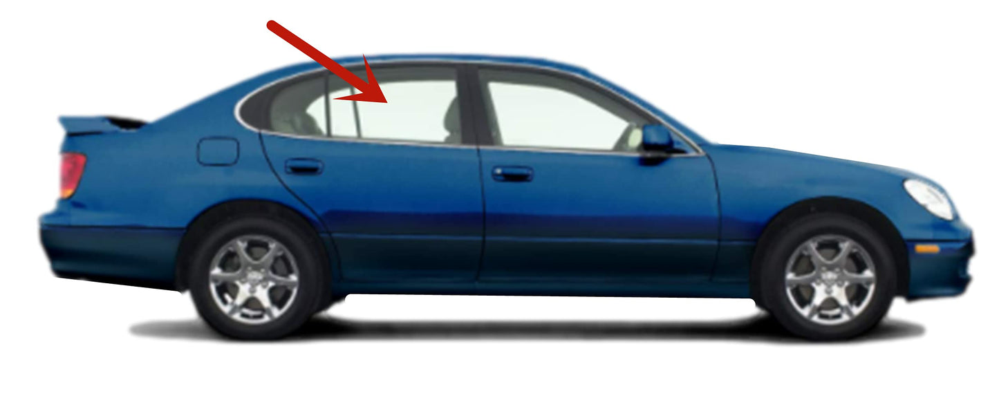 Passenger Right Side Rear Door Window Door Glass Compatible with Lexus GS430/Lexus GS300 2001-2005 Models