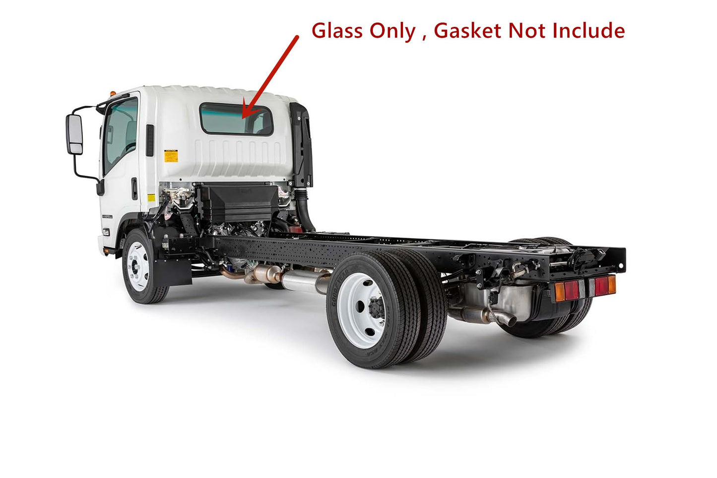 Rear Back Window Back Glass Compatible with Chevrolet / GMC LCF W3500 W4500 W5500 & Isuzu NPR NQR NRR 20007-2025 2-Door Cabover Models (Not For 4-Door , Or 2007 Gas Cabover)