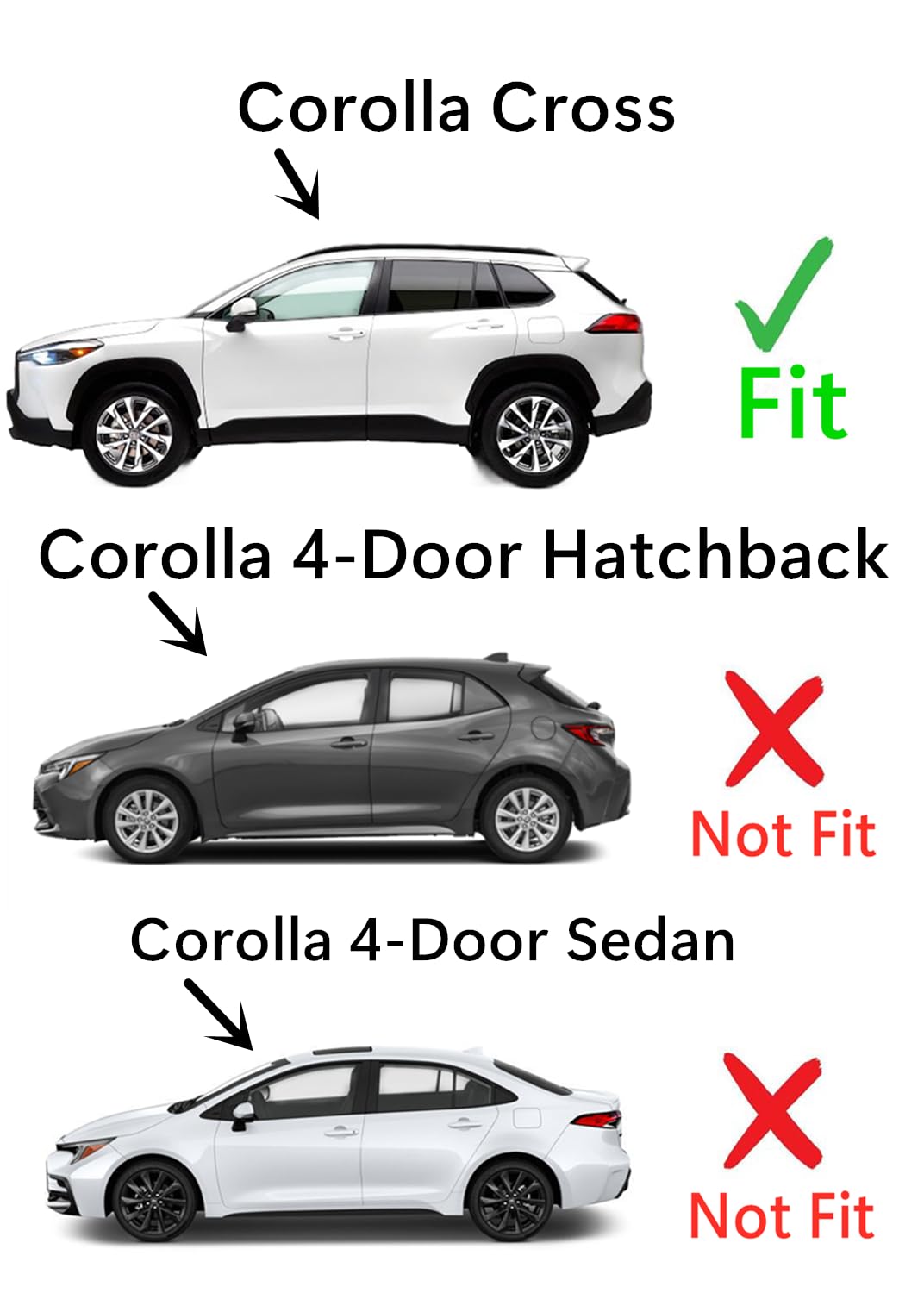 Tempered Driver Left Side Rear Door Window Door Glass Compatible with Toyota Corolla Cross 2022-2025 Models (Not For Corolla)