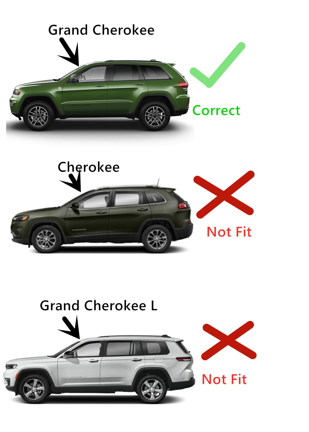 OE Black Moulding Privacy Driver Left Side Quarter Window Quarter Glass Compatible with Jeep Grand Cherokee 2016-2021 Models (Not For Cherokee or Grand Cherokee L)