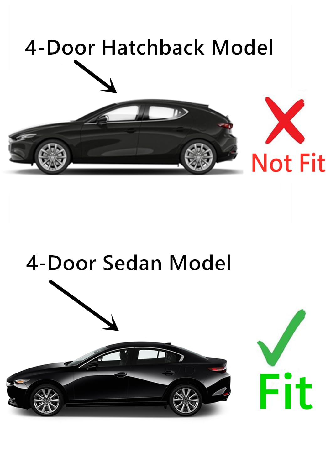 Tempered Driver Left Side Front Door Window Door Glass Compatible with Mazda 3 4-Door Sedan 2019-2025 Models