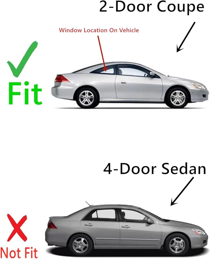 Driver Left Side Quarter Window Quarter Glass Compatible with Honda Accord 2 Door Coupe 2003-2007