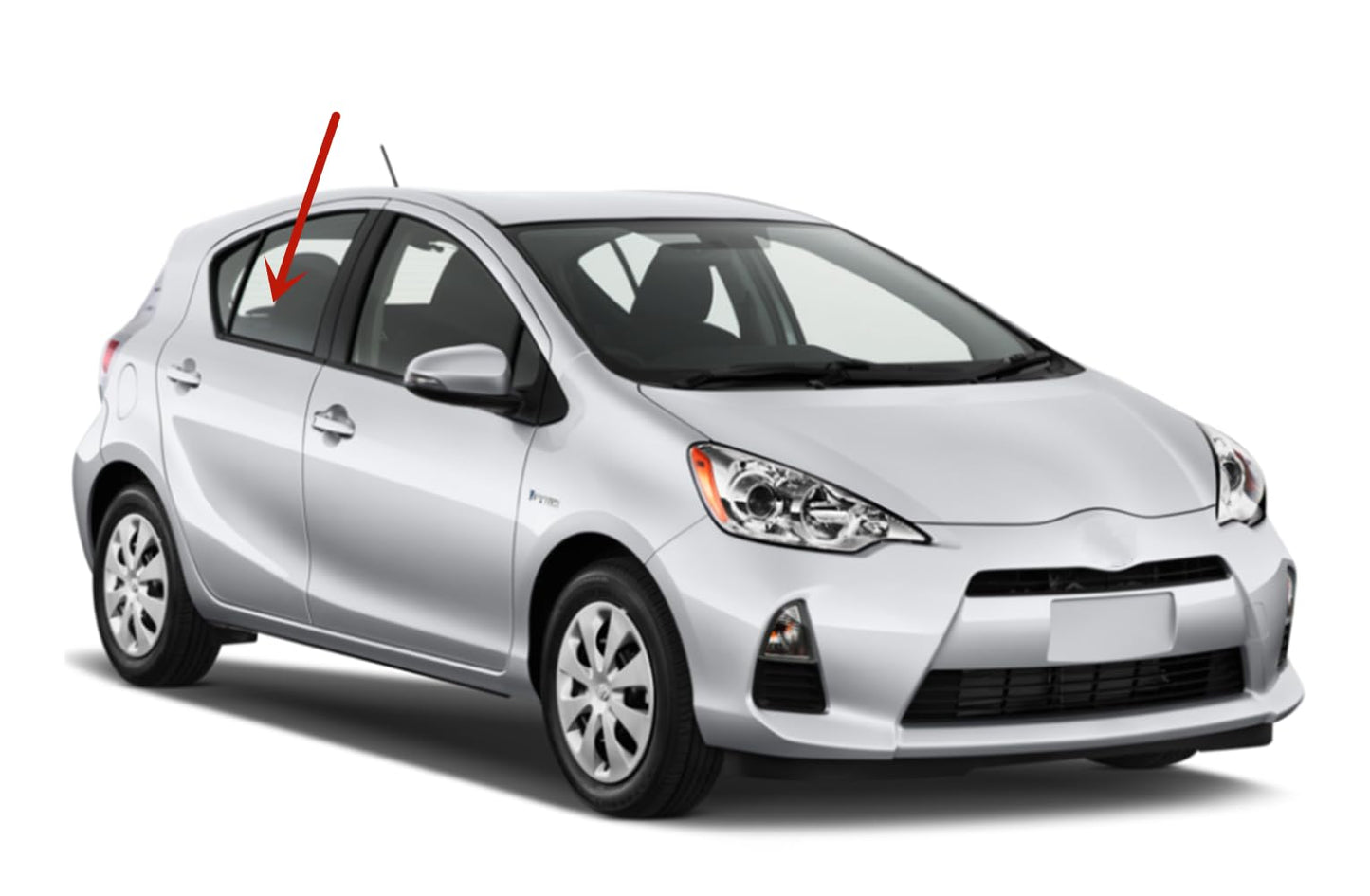 Passenger Right Side Rear Door Window Door Glass Compatible with Toyota Prius C 4 Door Hatchback 2012-2019 Models