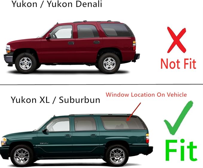 Driver Left Side Quarter Glass Quarter Window Compatible with Chevrolet Suburban/GMC Yukon XL 2000-2006 Models