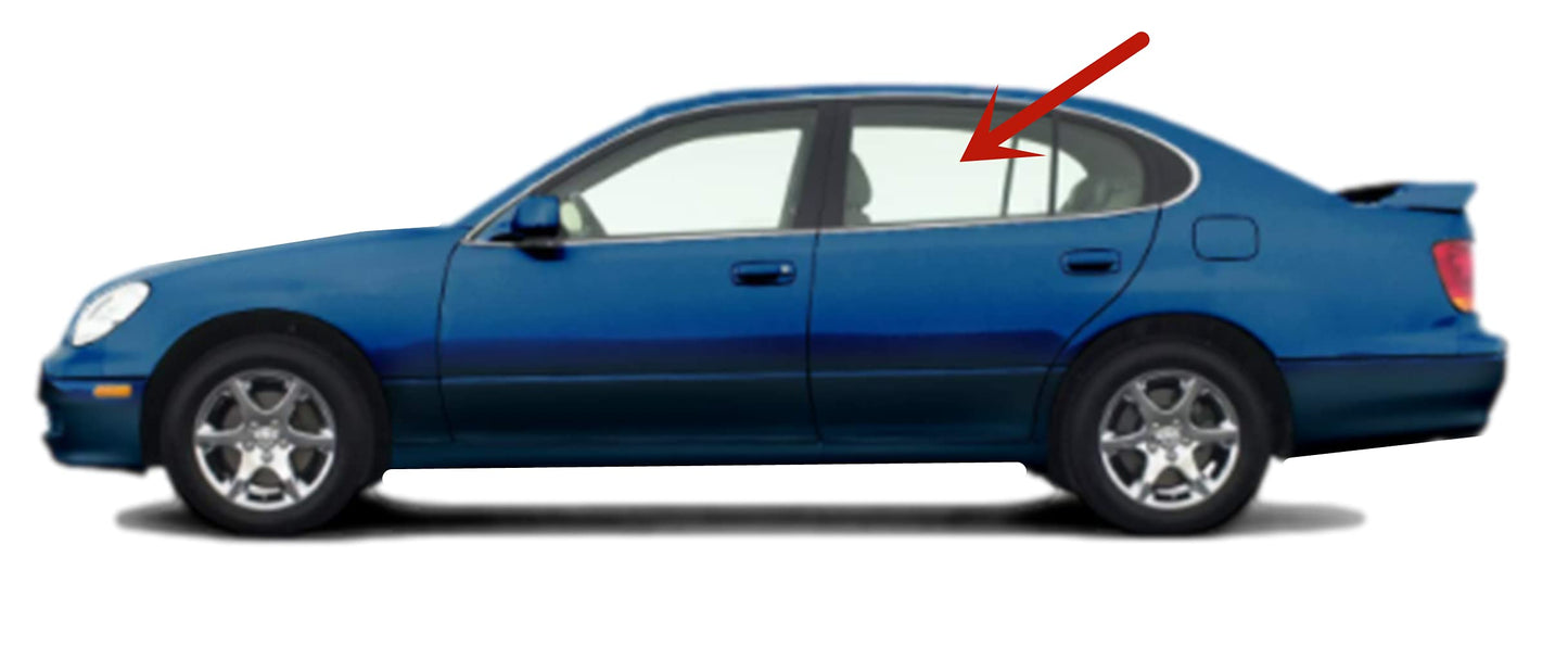 Driver Left Side Rear Door Window Door Glass Compatible with Lexus GS430/Lexus GS300 2001-2005 Models