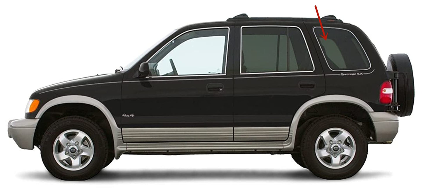 Driver Left Side Rear Quarter Glass Quarter Window Compatible with Kia Sportage 1995-2002 4 Door Models