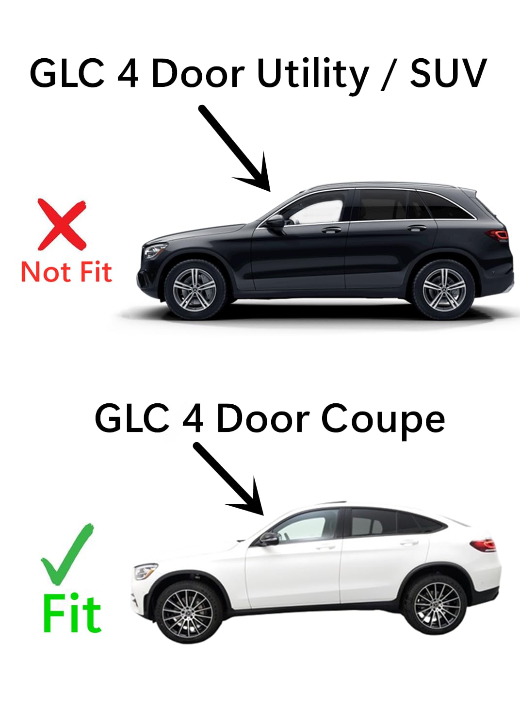 Privacy Driver Left Side Rear Door Window Door Glass Compatible with Mercedes Benz GLC300 / GLC350e / GLC43 AMG / GLC63 AMG 4 Door Coupe 2017-2022 Models