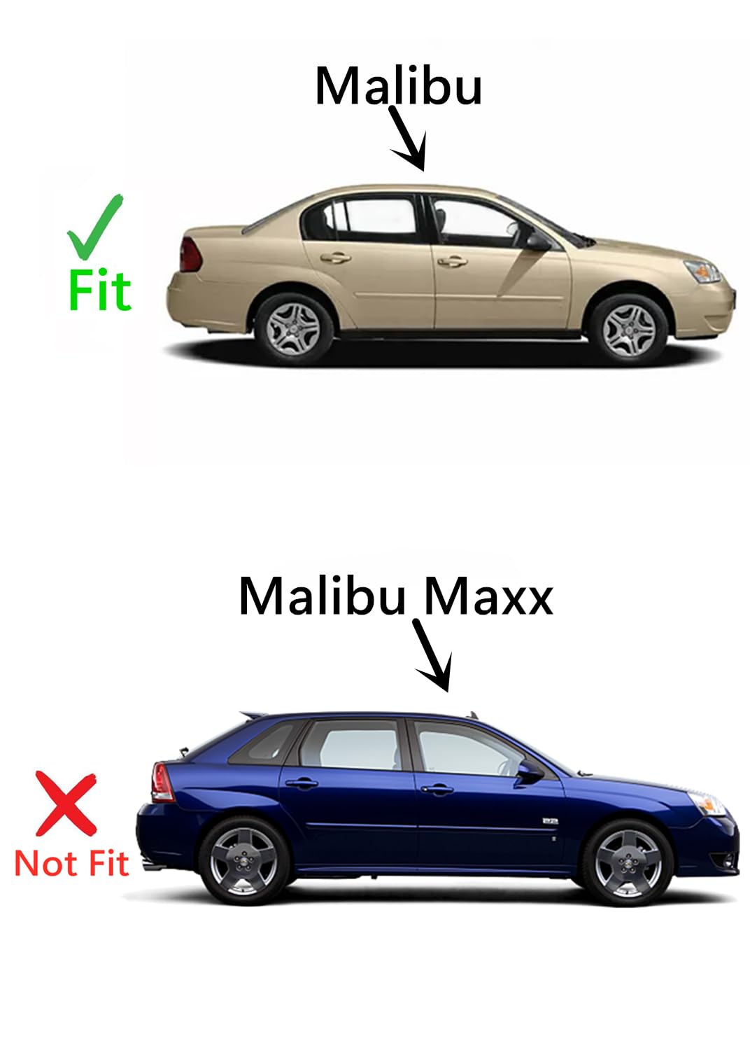 Passenger Right Side Rear Door Window Door Glass Compatible with Chevrolet Malibu 2004-2007 / Malibu Classic 2008 4 Door Sedan Models