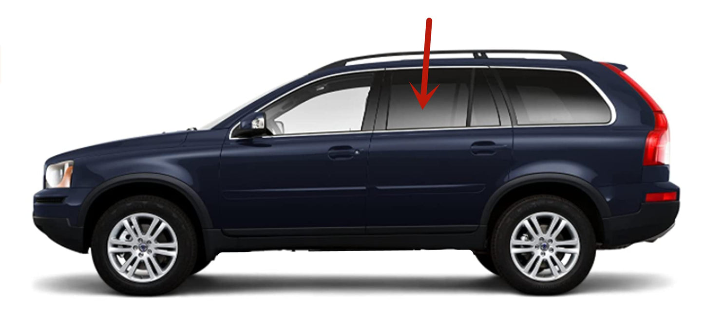 Driver Left Side Rear Door Window Door Glass Compatible with Volvo XC90 2003-2014 Models