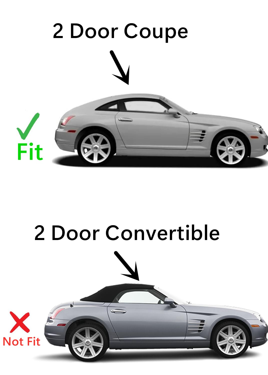 Passenger Right Side Door Window Door Glass Compatible with Chrysler Crossfire 2 Door Coupe 2004-2008 Models