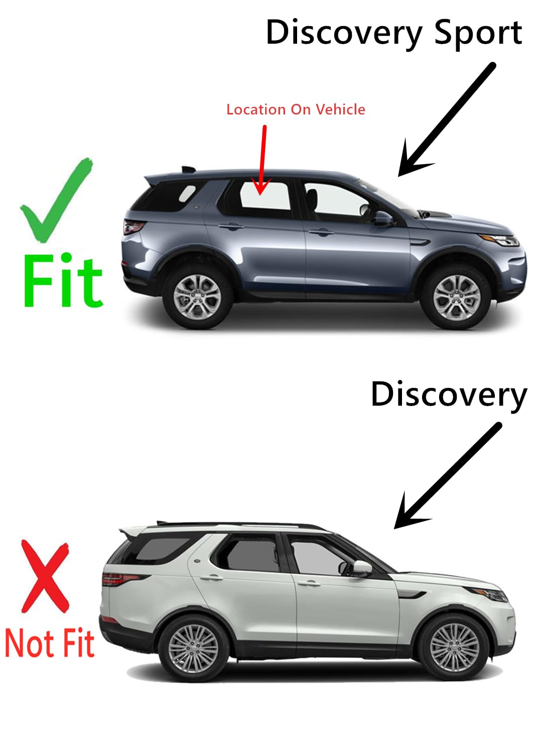 OEM Passenger Right Side Rear Door Window Door Glass Compatible with Land Rover Discovery Sport 2015-2025 Models
