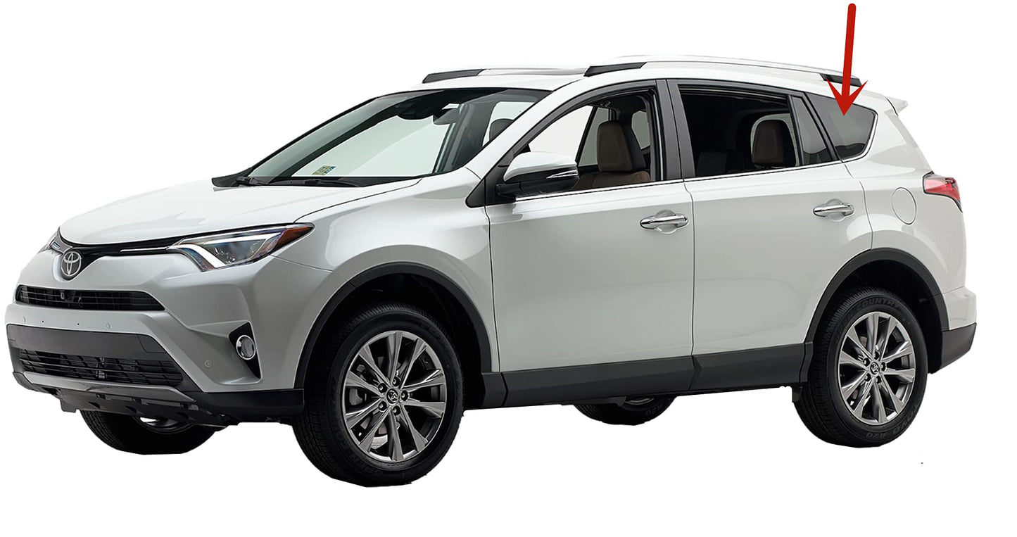 OEM Driver Left Side Quarter Window Glass Compatible with Toyota RAV4 2013-2018 Models