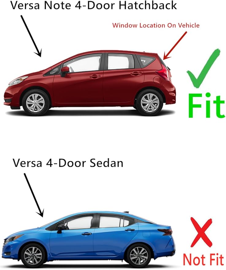 Heated Rear Back Window Back Glass Compatible with Nissan Versa Note 2014-2019 Models