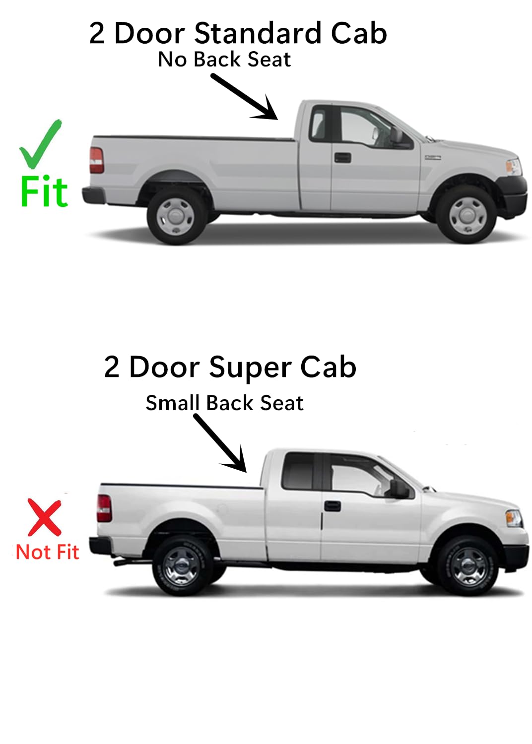 Stationary Passenger Right Side Rear Access Door Quarter Window Quarter Glass Quarter Window Compatible with Ford F150 Pickup 2 Door Standard Cab 2004-2008 Models