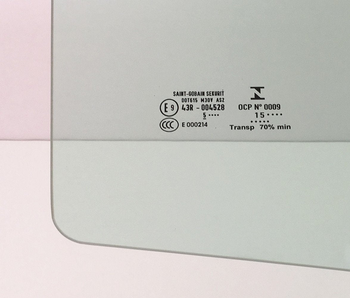 OEM Passenger Right Side Door Window Door Glass Compatible with Fiat 500 / 500C / 500e 2012-2019 Models