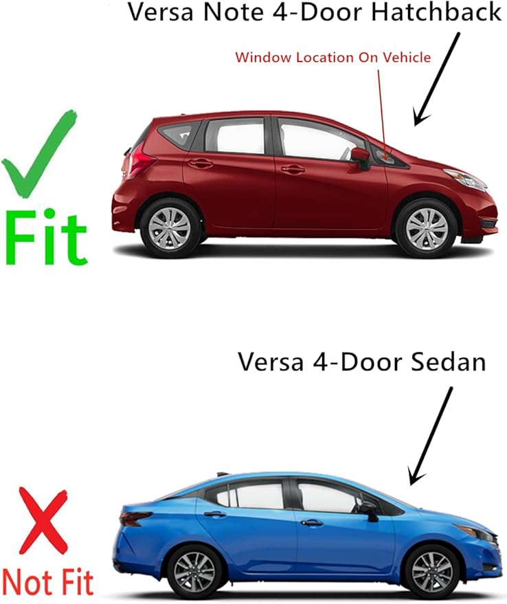 OEM Passenger Right Side Front Vent Window Vent Glass Compatible with Nissan Versa Note 2014-2019 Models