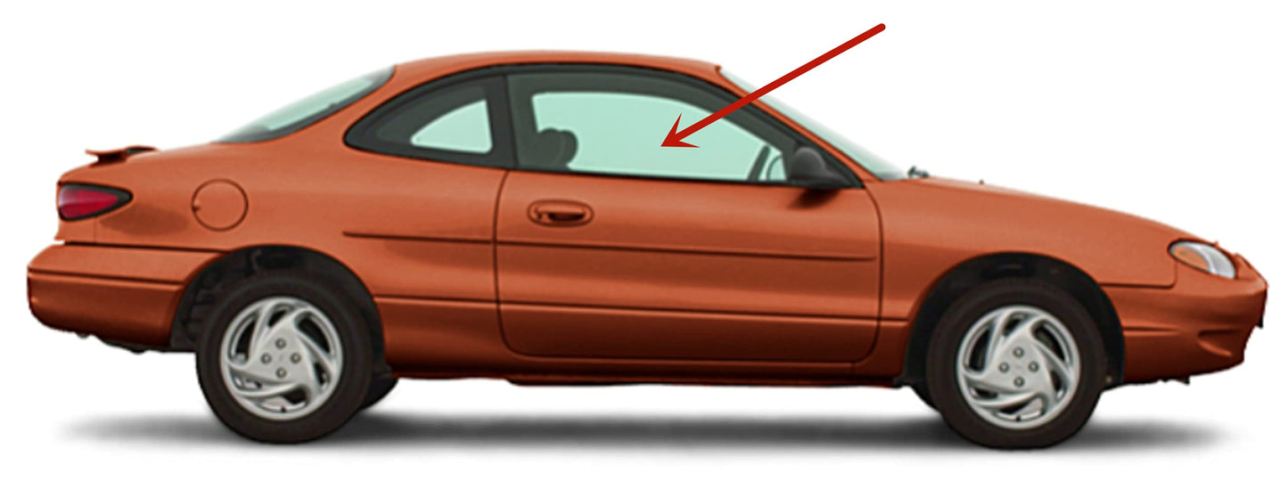 Passenger Right Side Door Widow Glass Compatible with Ford Escort 2 Door Coupe 1998-2003 Models