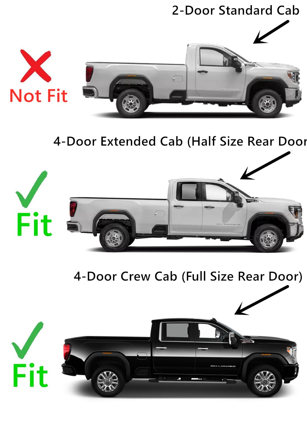 Passenger Right Side Front Door Window Door Glass Compatible with Chevrolet Silverado 2500/3500 2020-2025 & GMC Sierra 2500/3500 2020-2025 4-Door Models (Not For 1500)