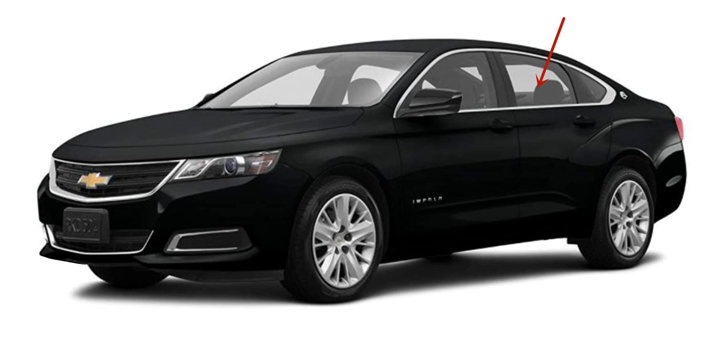 Driver Left Side Rear Door Window Door Glass Compatible with Chevrolet Impala 2006-2013 Models / Impala Limited 2014-2016 Models