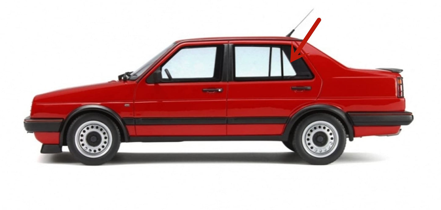 Driver Left Side Rear Vent Window Vent Glass Compatible with Volkswagen Golf 4 Door Hatchback / Jetta 4 Door Sedan 1985-1992 Models
