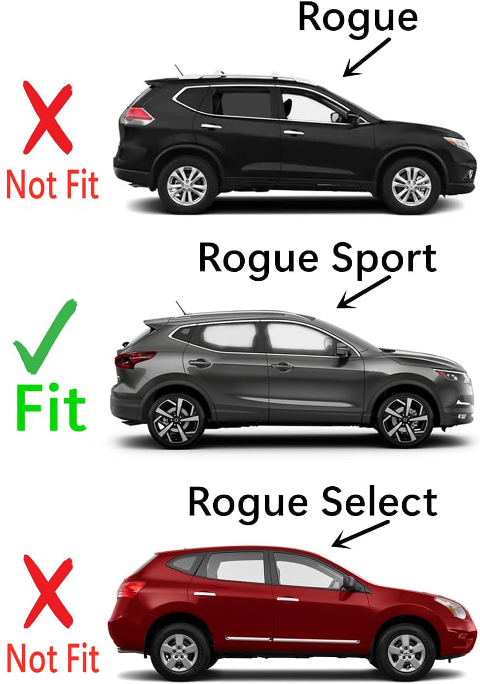 Tempered Passenger Right Side Quarter Window Quarter Glass Compatible with Nissan Rogue Sport 2017-2022 Models (Not For Rogue Or Rogue Select)