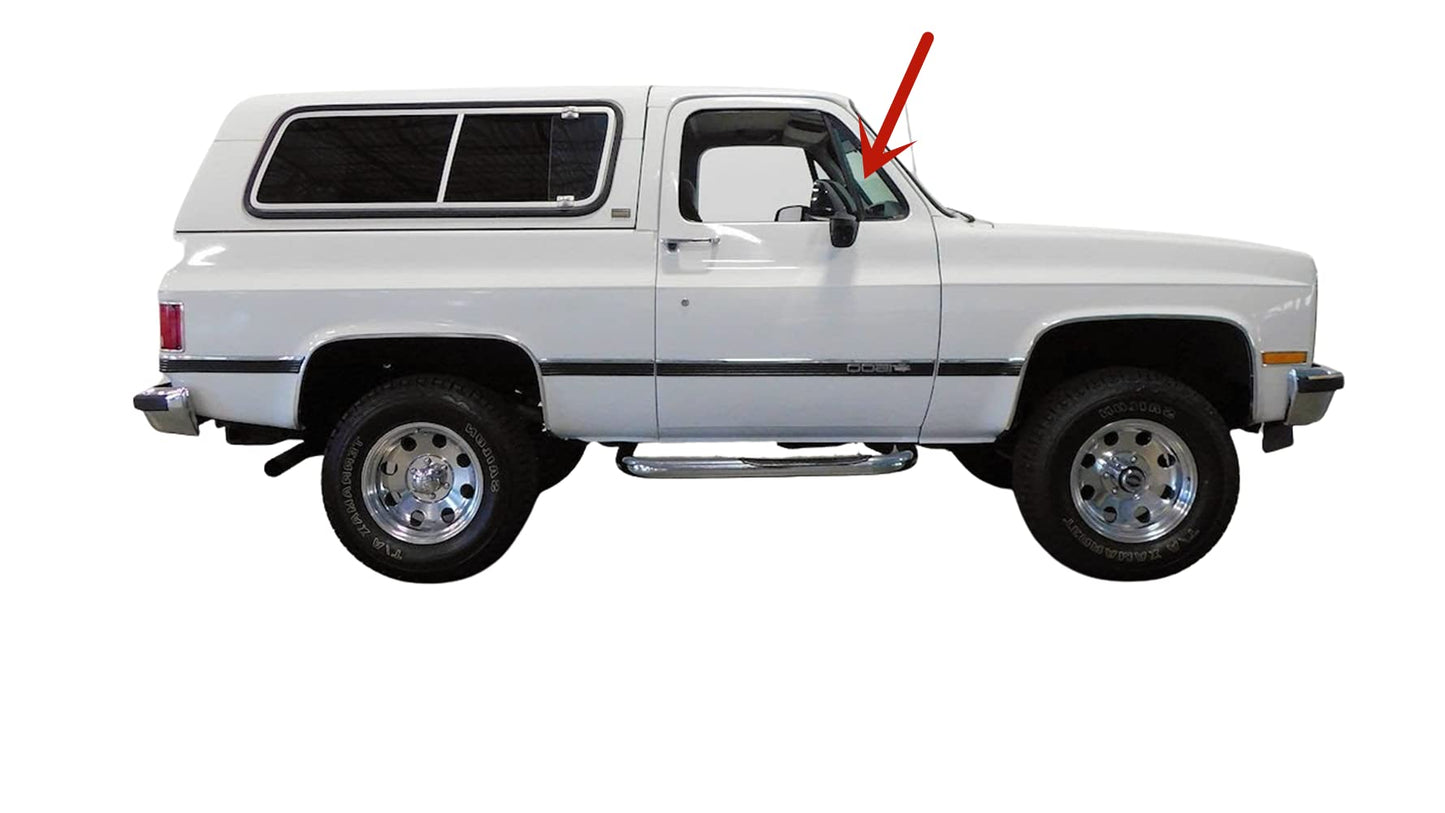 Passenger Right Side Front Vent Window Glass Compatible with Chevrolet Pickup (C10 C20 C30 K10 K20 K30) 1981-1986/Pickup (R-Series , V-Series) 1987-1991/Blazer Kodiak Suburban 1981-1991 Models