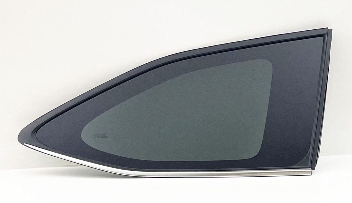 Chrome Moulding Style Passenger Right Side Quarter Window Quarter Glass Compatible with Toyota Highlander 2020-2025 Models
