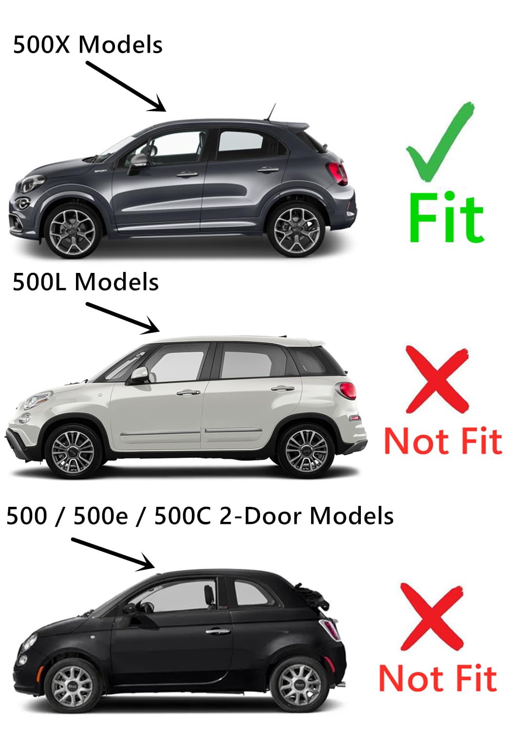 Tempered Driver Left Side Front Door Window Door Glass Compatible with Fiat 500X 2016-2023 Models