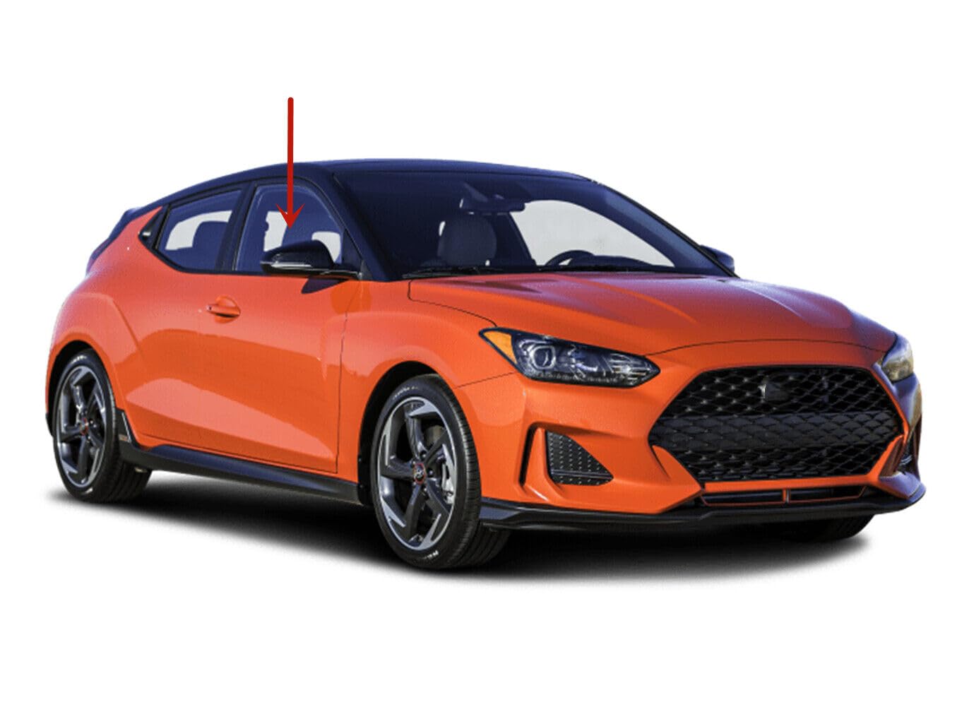 Passenger Right Side Door Window Door Glass Compatible with Hyundai Veloster 2019-2022 Models
