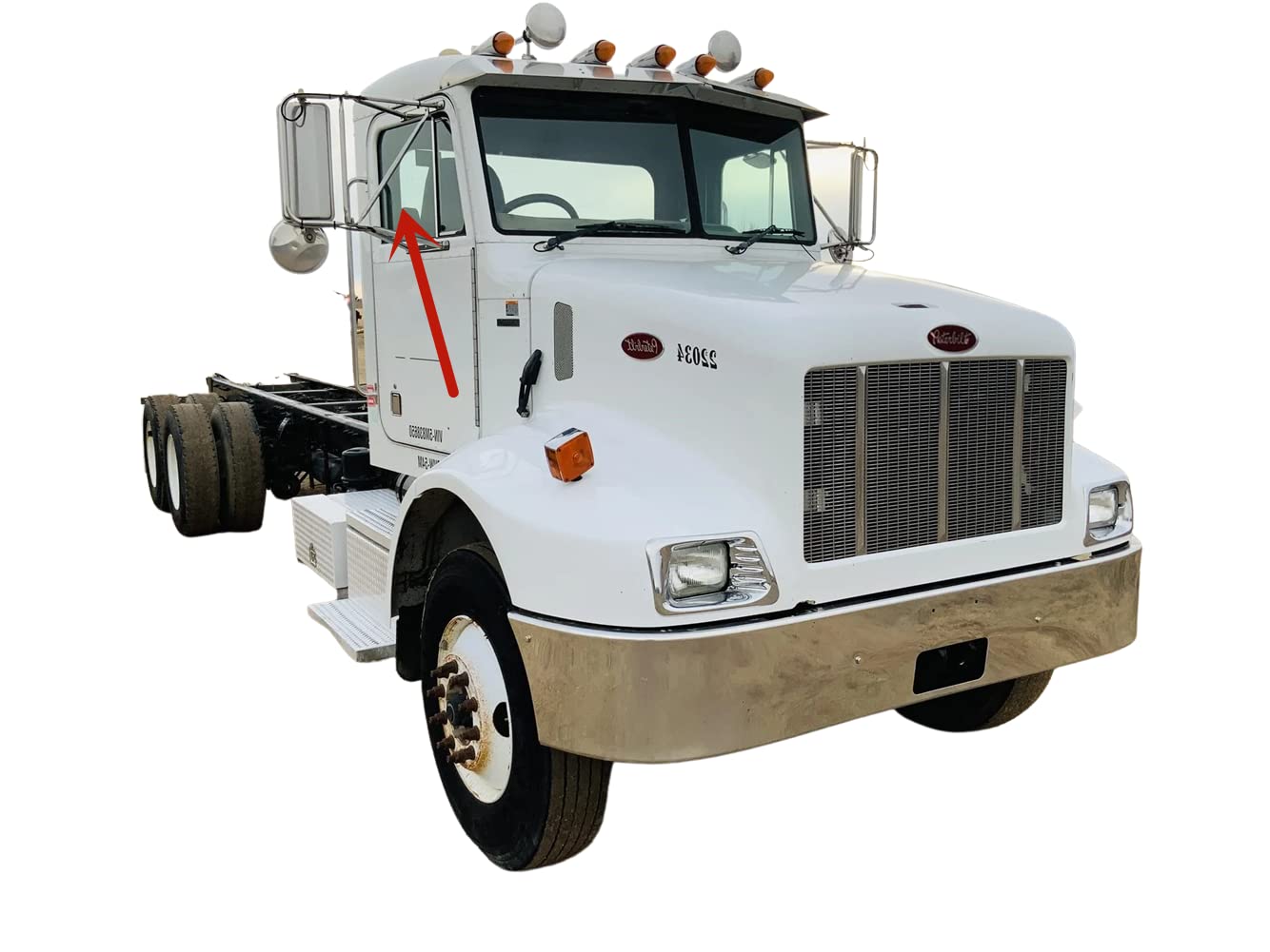 Front Door Window Door Glass Compatible with Peterbilt 300 349 353 357 359 375 379 378 Conventional Cab W/ Vent Glass Style