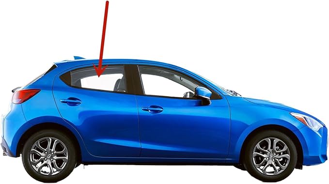 Tempered Passenger Right Side Rear Door Window Door Glass Compatible with Toyota Yaris 4-Door Hatchback 2020-2021 Models