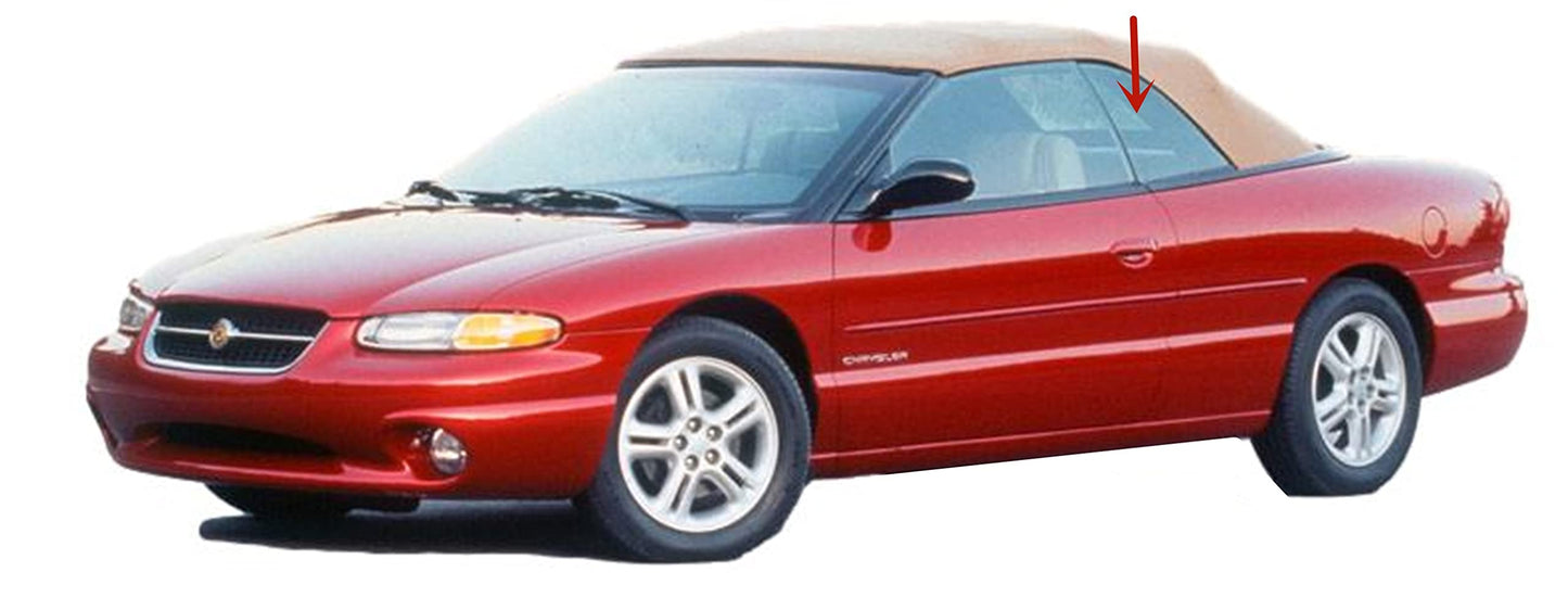 OEM Driver Left Side Quarter Window Quarter Glass Compatible with Chrysler Sebring 2 Door Convertible 1996-2000 Models
