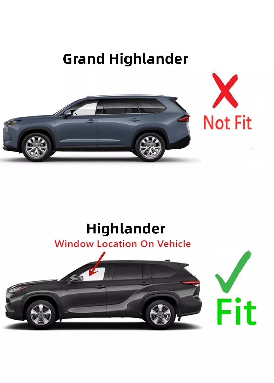 Tempered Driver Left Side Front Door Window Door Glass Compatible with Toyota Highlander 2020-2025 Models