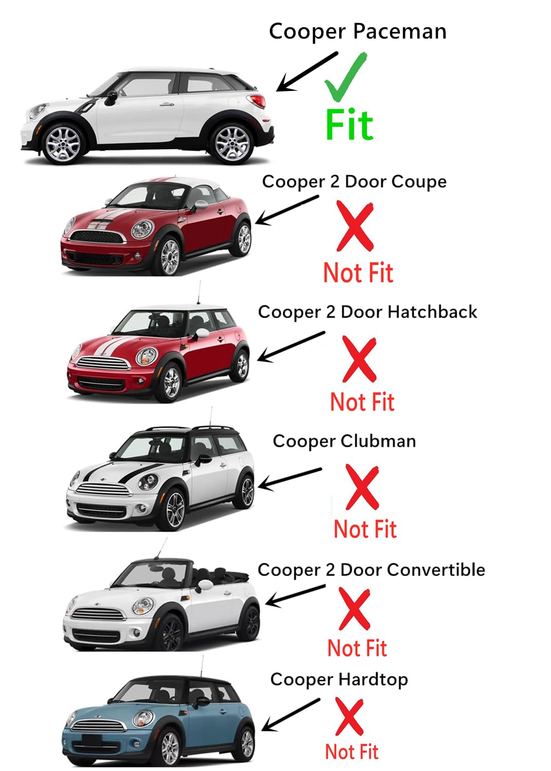Tempered Driver Left Side Door Window Door Glass Compatible with Mini Paceman 2013-2016 Models
