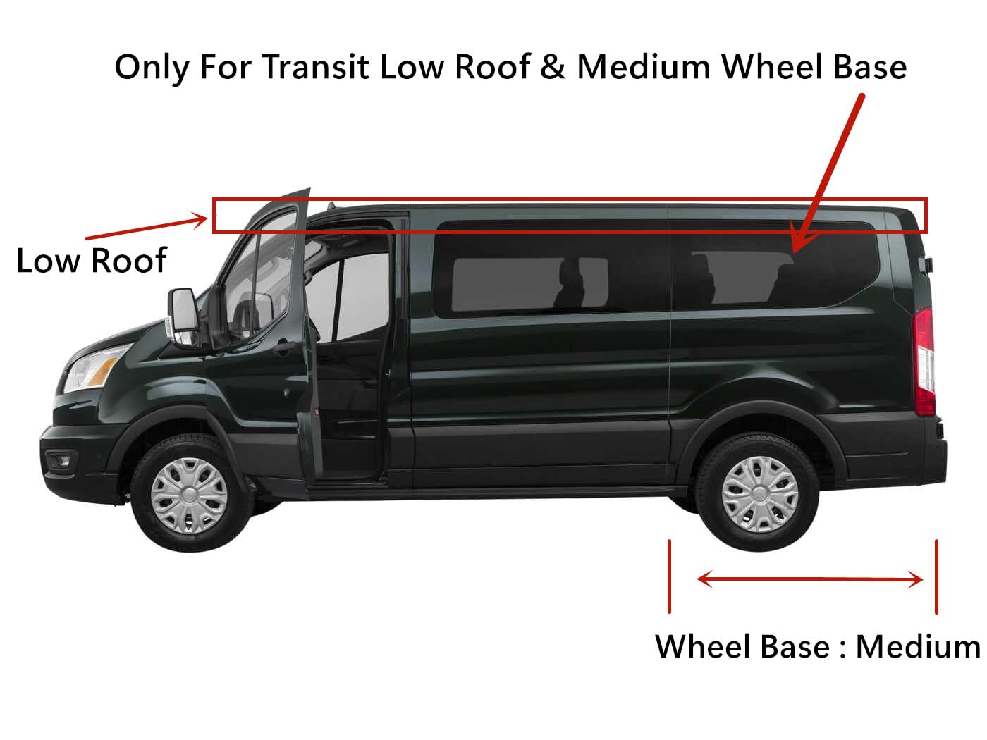 Tempered Privacy Driver Left Side Quarter Window Quarter Glass Compatible with Ford Transit 83.2" Low-Roof & Medium Wheel Base Van 2015-2025 Models (Not For Mid-Roof, High-Roof, or Connect)