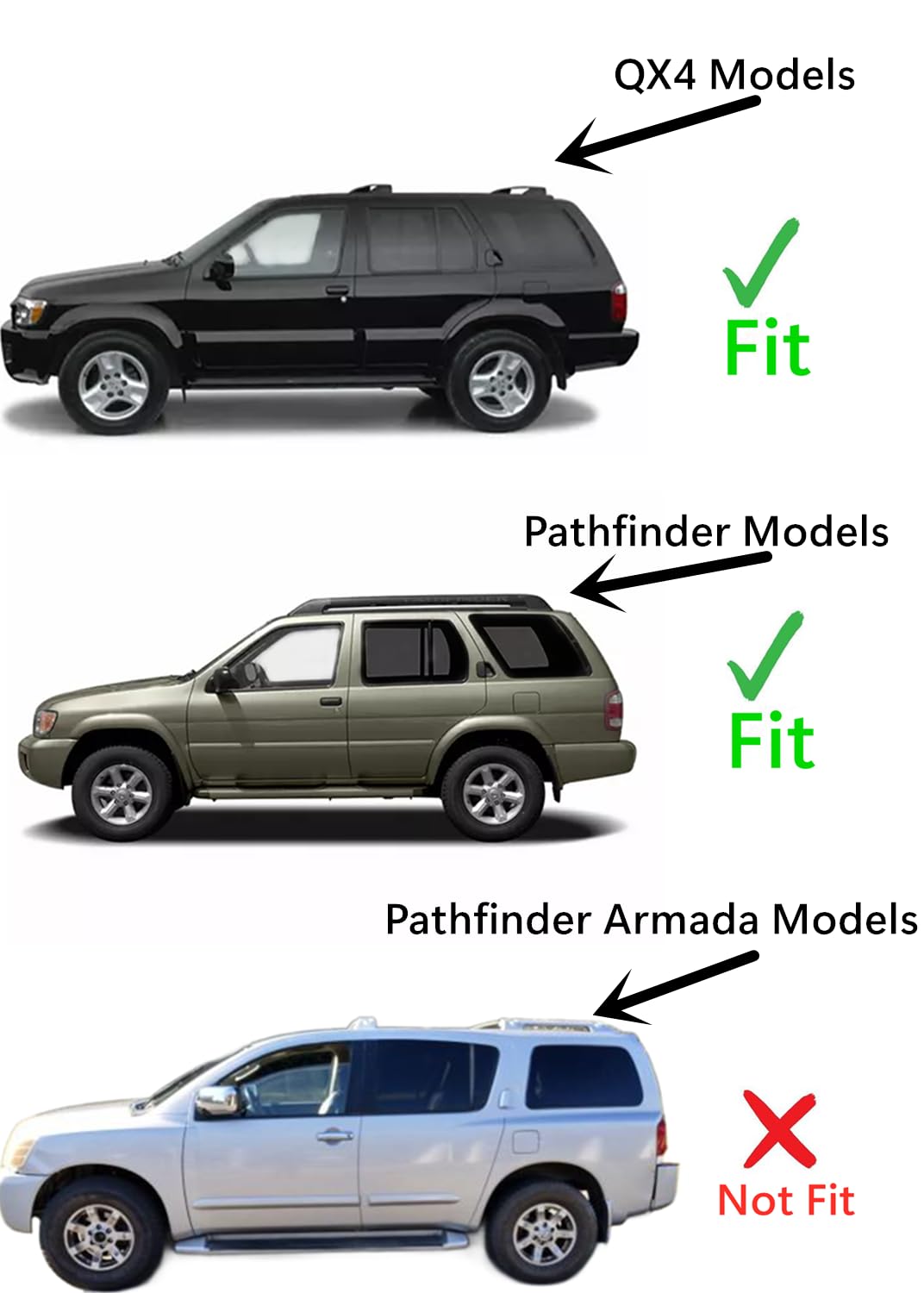 Driver Left Side Rear Door Window Door Glass Compatible with Nissan Pathfinder/Infiniti QX4 1996-2004 Models (Not for Pathfinder Armada)