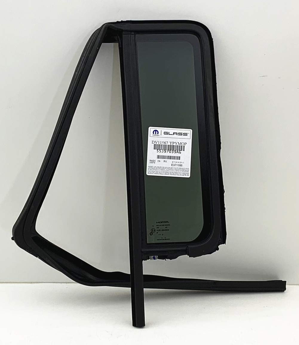 OEM Driver Left Side Rear Vent Window Vent Glass Compatible with Jeep Wrangler 4 Door Utility 2008-2017 Models/Wrangler JK 4 Door Utility 2018 Models