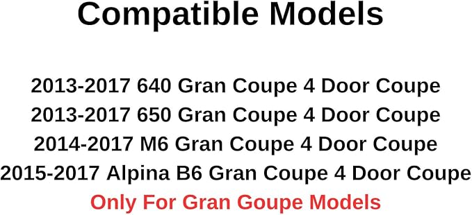 Driver Left Side Front Door Window Door Glass Compatible with BMW 640 Grand Coupe / 650 Grand Coupe / M6 Grand Coupe/Alpina B6 Grand Coupe 2013-2017 Models