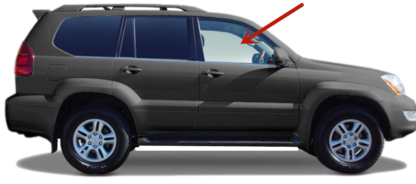 Passenger Right Side Front Door Window Door Glass Compatible with Lexus GX470 2003-2010 Models