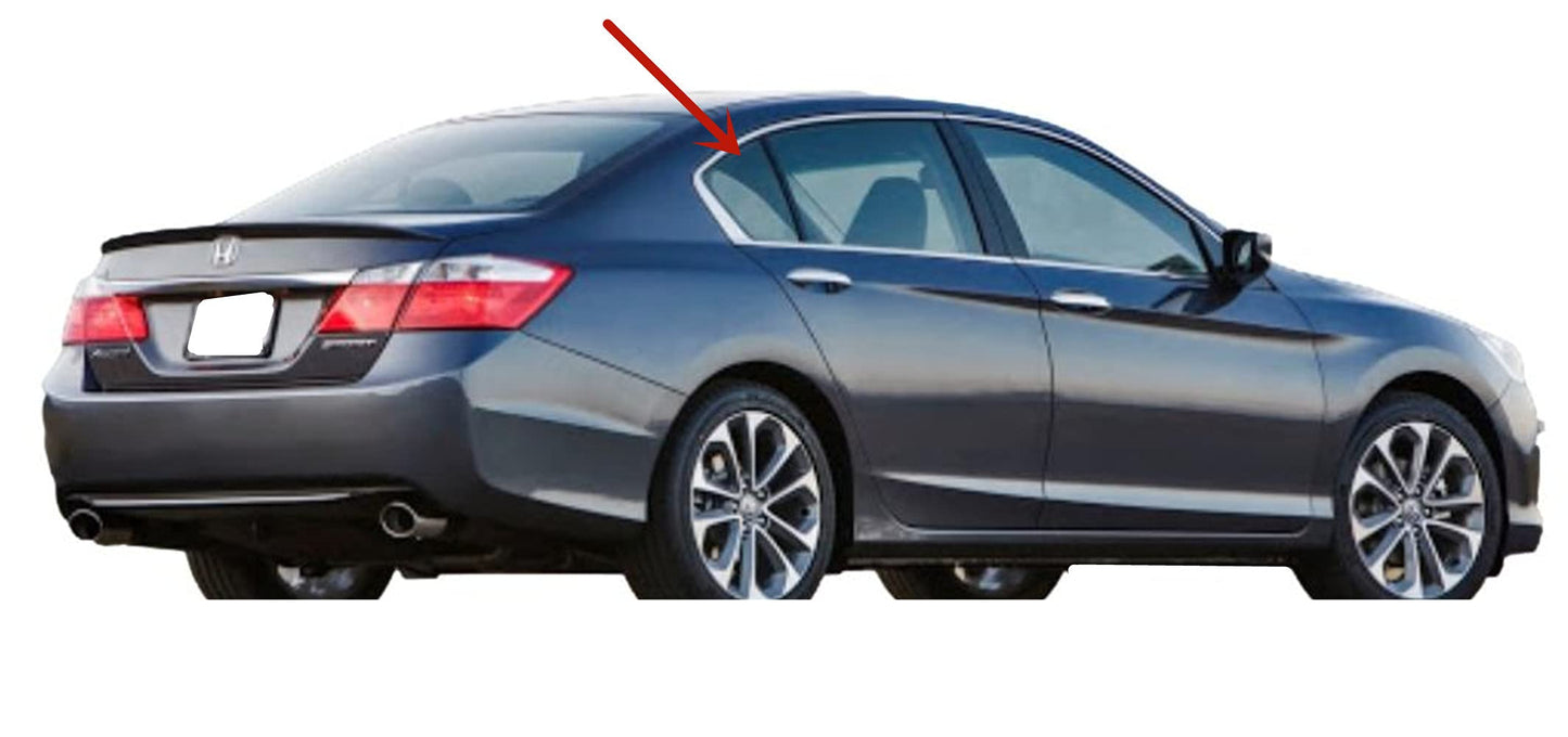 Passenger Right Side Rear Vent Window Vent Glass Compatible with Honda Accord 4 Door Sedan 2013-2017 Models