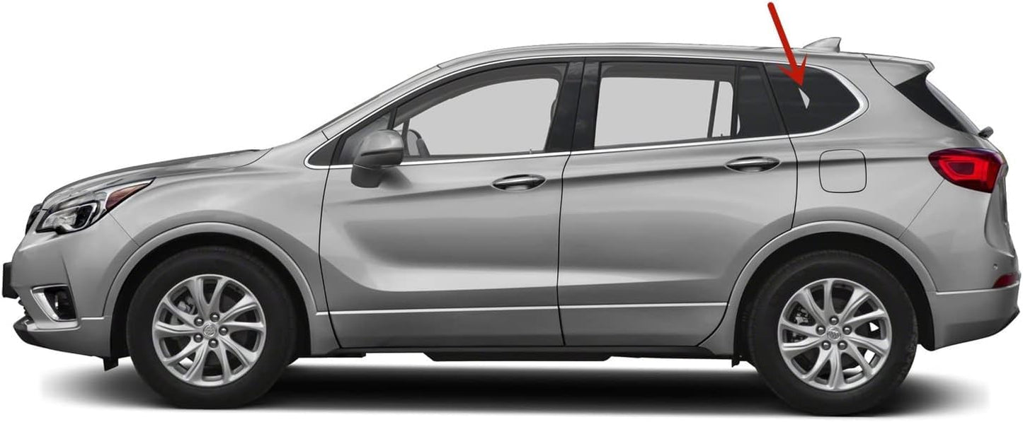 Chrome Moulding Style Driver Left Side Quater Window Quarter Glass Compatible with Buick Envision 2016-2020 Models