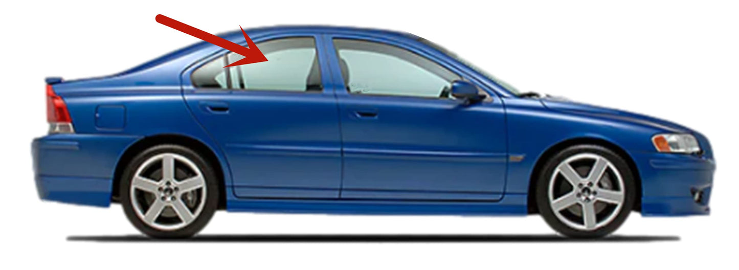 Tempered Passenger Right Side Rear Door Window Door Glass Compatible with Volvo S60 4 Door Sedan 2001-2009 Models
