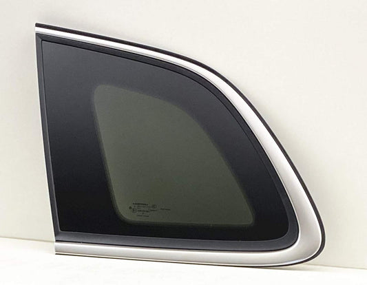 OE Chrome Moulding Style Privacy Driver Left Side Quarter Window Glass Compatible with Jeep Cherokee 2014-2018 Models (Not For Grand Cherokee)