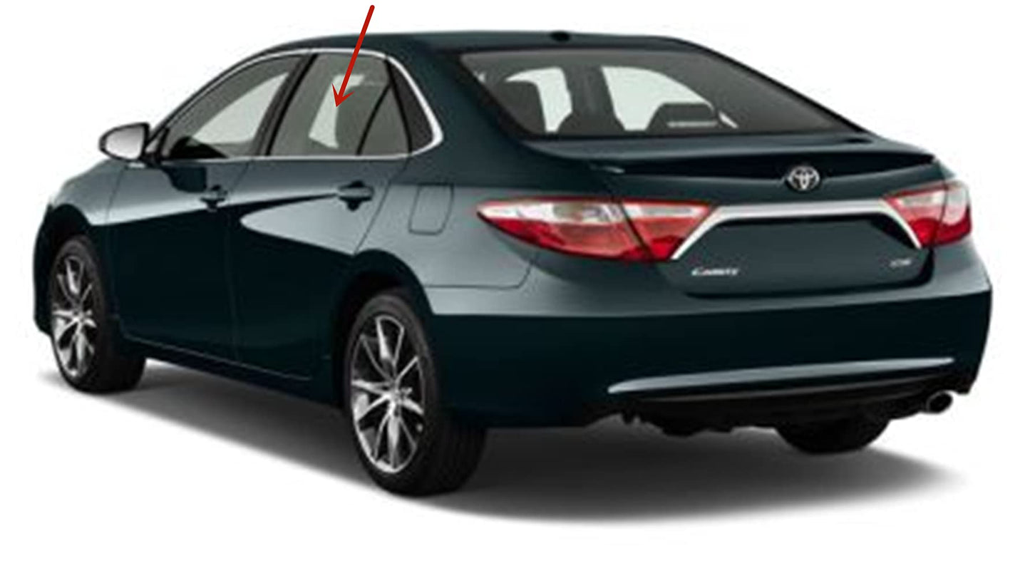 Driver Left Side Rear Door Window Door Glass Compatible with Toyota Camry 4 Door Sedan 2015-2017 Models