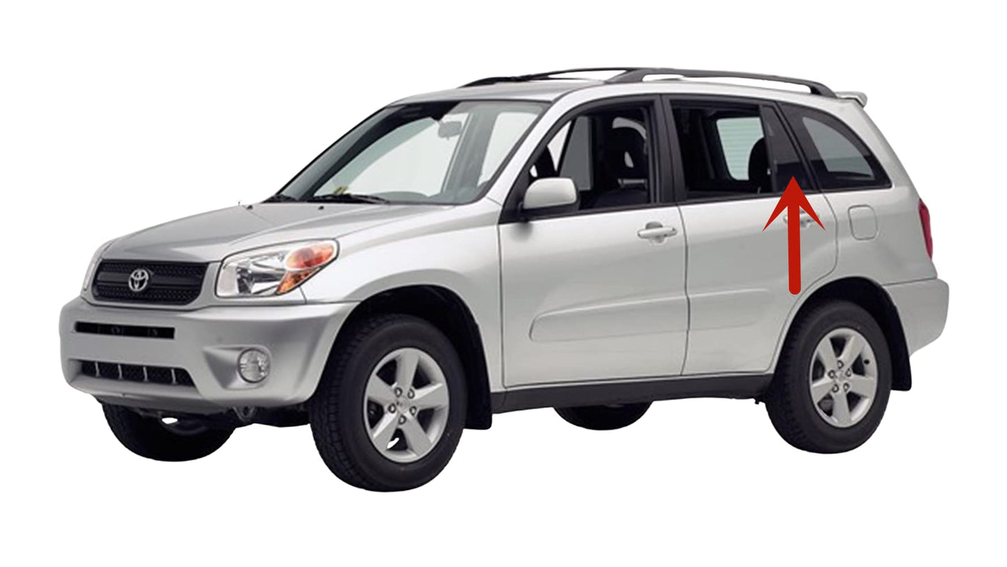Driver Left Side Rear Vent Window Vent Glass Compatible with Toyota RAV4 2001-2005 4 Door Models